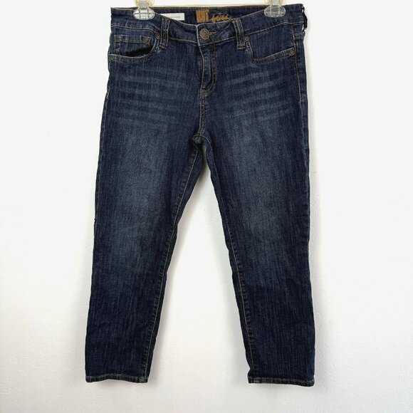 KUT From The Kloth Bardot Crop Skinny Boyfriend Womens Jeans 6 Blue Stretch - Picture 1 of 10